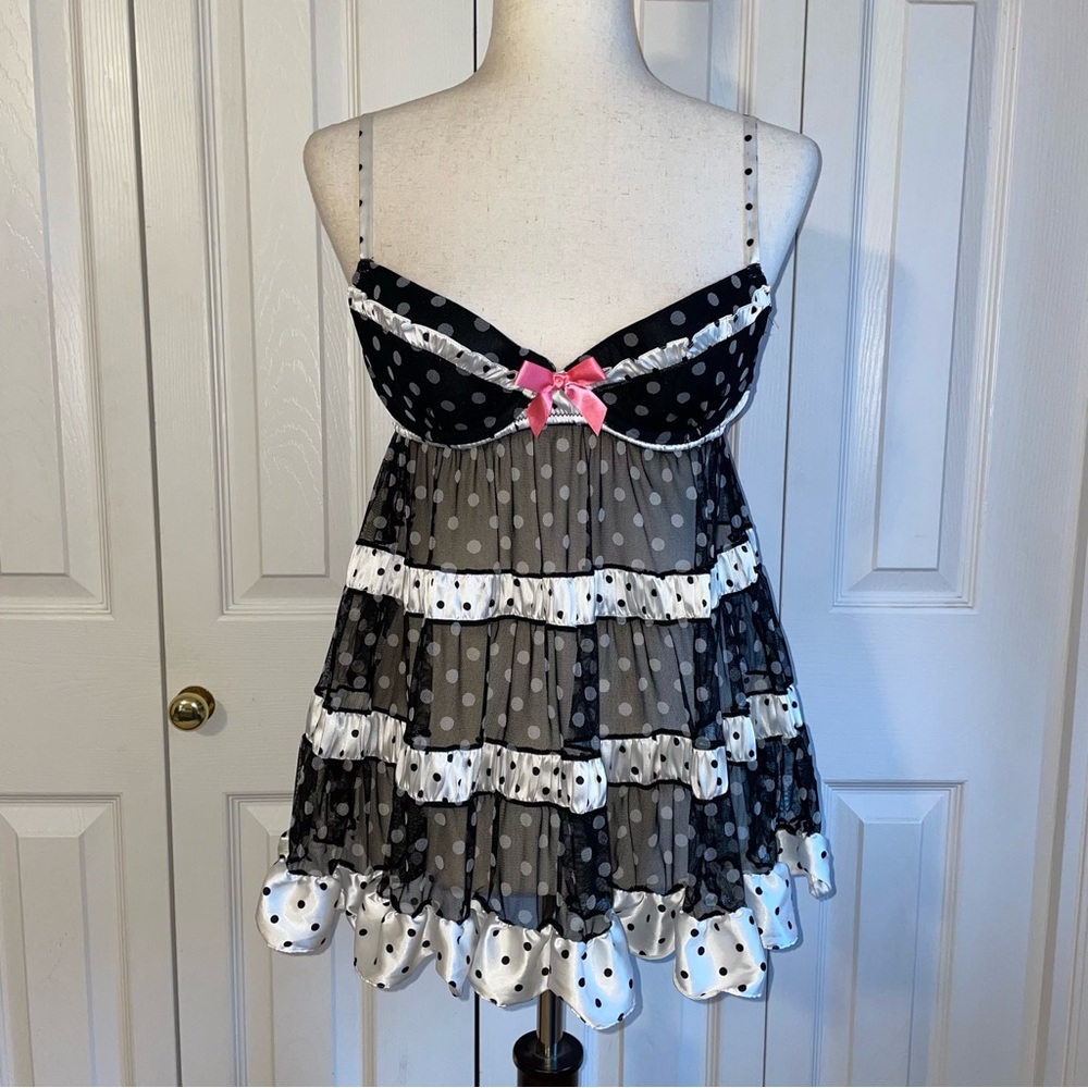 Vintage Victorias secret sexy little things babydoll pink bows back size 36B
